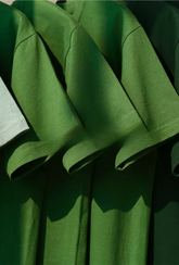 Animo - avocado green round neck short sleeve t-shirt female pure cotton