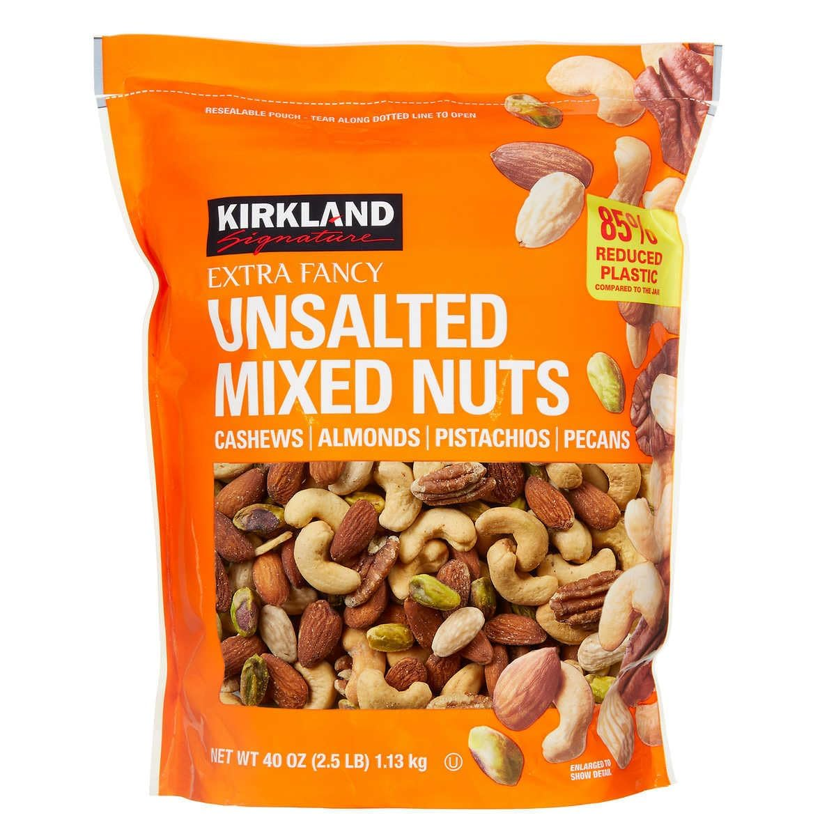 Kirkland Signature Extra Fancy Unsalted Mixed Nuts - 39.85 Ounce